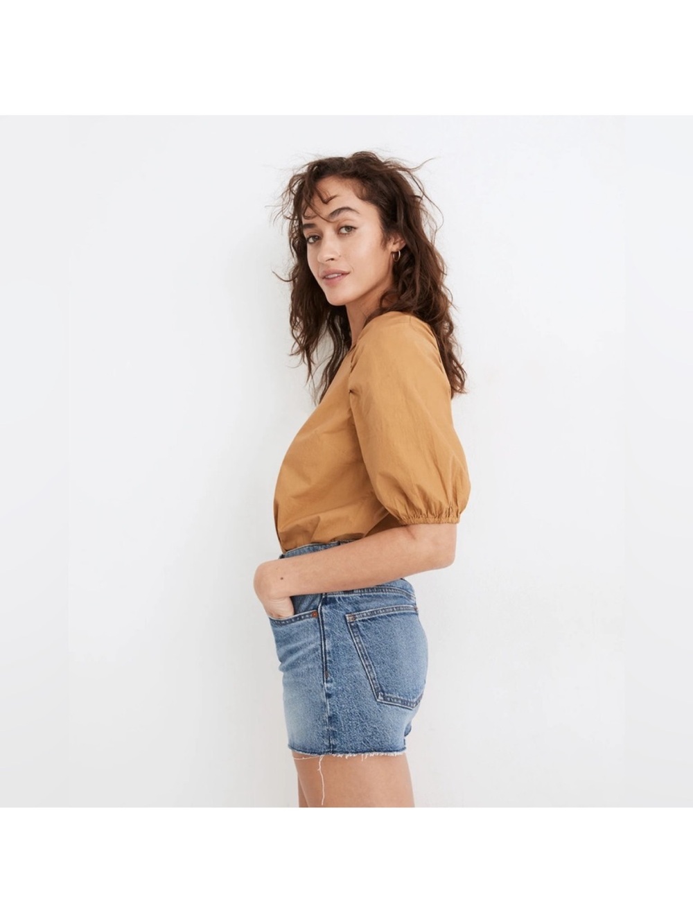 Madewell The Perfect Jean Short in Bartow Wash TENCEL Denim - Picture 2 of 5